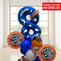 *Raptors 1 Digit - 6 Ft Airfill Personalized Balloon Column